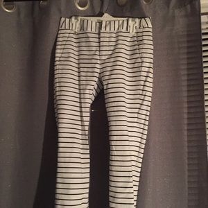 White and navy pants